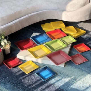 Cool color Lecreuset square plate square plate soup plate dessert plate 16cm