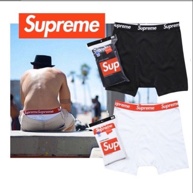 พร้อมส่ง Supreme®/Hanes® Boxer Brief ผ้าcotton เอวสูง ไม่มีซอง