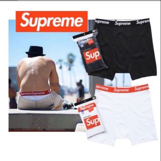 🔥พร้อมส่ง🔥 Supreme®/Hanes® Boxer Brief ผ้าcotton เอวสูง ไม่มีซอง