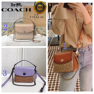 🎄พร้อมส่ง🌟Coach กระเป๋าสะพายข้างผู้หญิงกระเป๋าสะพายเปิดปิดในสต็อก 89089