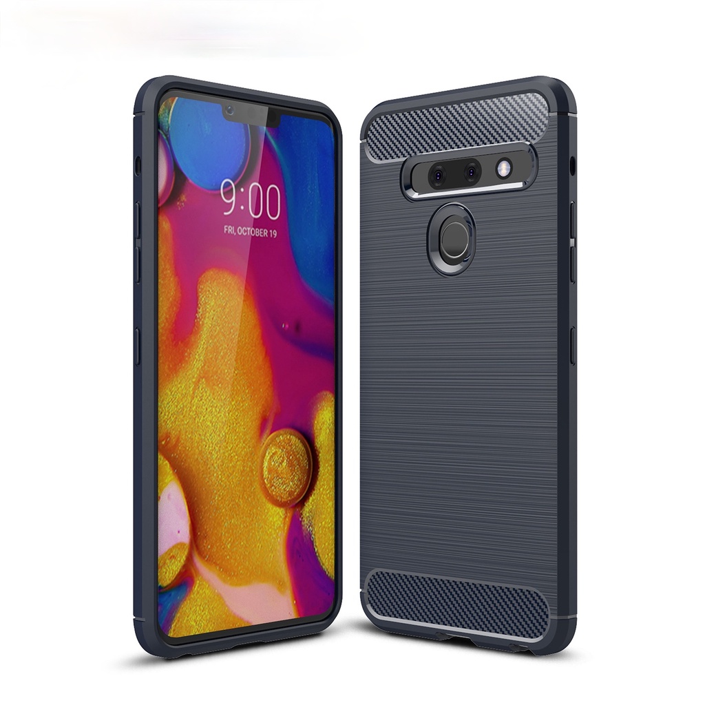 คาร์บอนไฟเบอร์สําหรับ LG G8s ThinQ G8 X G7 Plus G6 หรูหราซิลิโคนอ่อนนุ่มกันกระแทกปกหลังสําหรับ LG กํามะหยี่ / G9 G8X ThinQ Shell