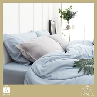 SANTA ชุด ผ้าปูที่นอน ผ้าห่ม ผ้านวม สีฟ้า สีเทาอ่อน