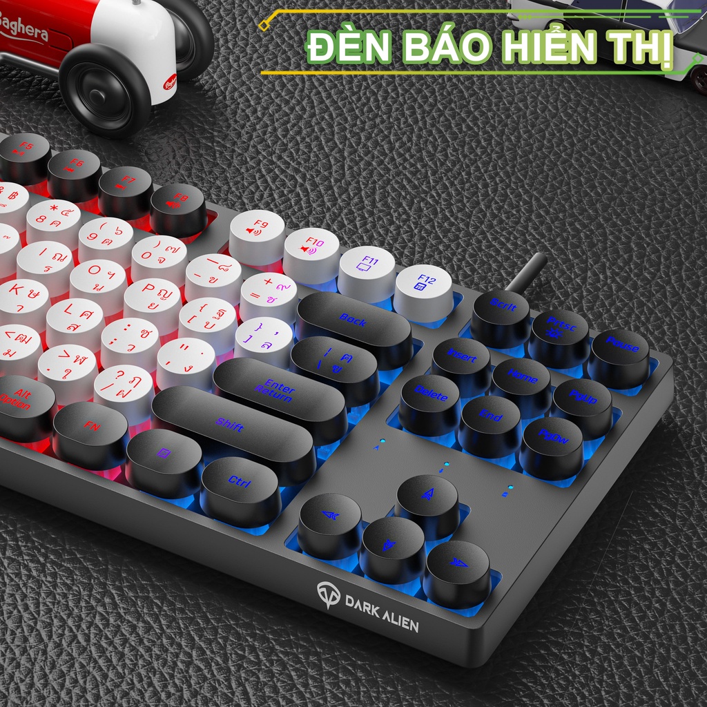 DK100 87keys mechanical keyboard rgb อังกฤษ/ไทย ❗คีย์บอร์ดมีไฟ คีบอร์ดเกมมิ่ง แป้นพิมพ์ไทย TKL keyboard gaming คีบอร์ด