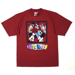 เสื้อยืดคอกลมVtg.Mickey Mouse สภาพใหม่S-4XL