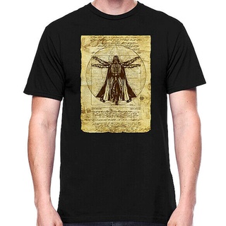 เสื้อยืด พิมพ์ลาย Star Wars Vitruvian Darth Vader สีดํา สําหรับผู้ชายสามารถปรับแต่งได้