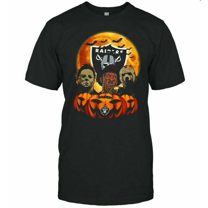 Michael Myers Freddy Krueger Jason Voorhees Oakland Raiders Halloween Mens Customized Tshirt