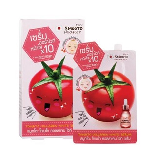 (ยกกล่อง/6ซอง) Smooto Tomato Collagen White Serum 10ml สมูทโตะ โทเมโท คอลลาเจน ไวท์ เซรั่มมะเขือเทศ