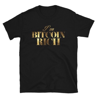 พร้อมส่ง เสื้อยืดแขนสั้น พิมพ์ลาย IM Bitcoin Rich Gold Foil หลากสี สําหรับผู้ชายS-5XL