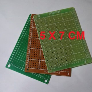 5X7CM  ทองแดง 1 ด้าน และ 2 ด้าน แผ่นปริ้น แผ่นปริ้นไข่ปลา pcb ปริ้นอเนกประสงค์ ราคาต่อ 1 แผ่น