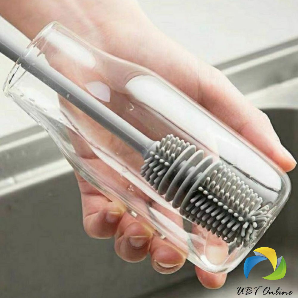 UBT แปรงล้างขวด ซิลิโคน แปรงล้างขวดด้าม ยาว 32 cm อุปกรณ์ล้างขวดนม พร้อมส่ง Bottle brush