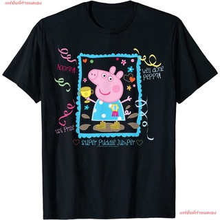 แฟชั่นที่กำหนดเอง เปปป้าพิก เสื้อ เสื้อยืดลายการ์ตูน Peppa Pig Super Puddle Jumper T-Shirt เสื้อยืดผู้หญิง เสื้อยืดผู้ชา