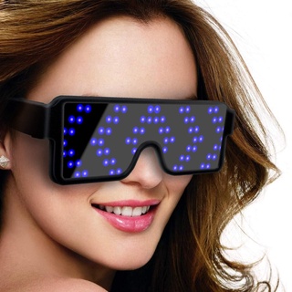 【Unilux】แว่นตากันแดด มีไฟ Led เรืองแสง ชาร์จ USB สําหรับปาร์ตี้คริสต์มาส