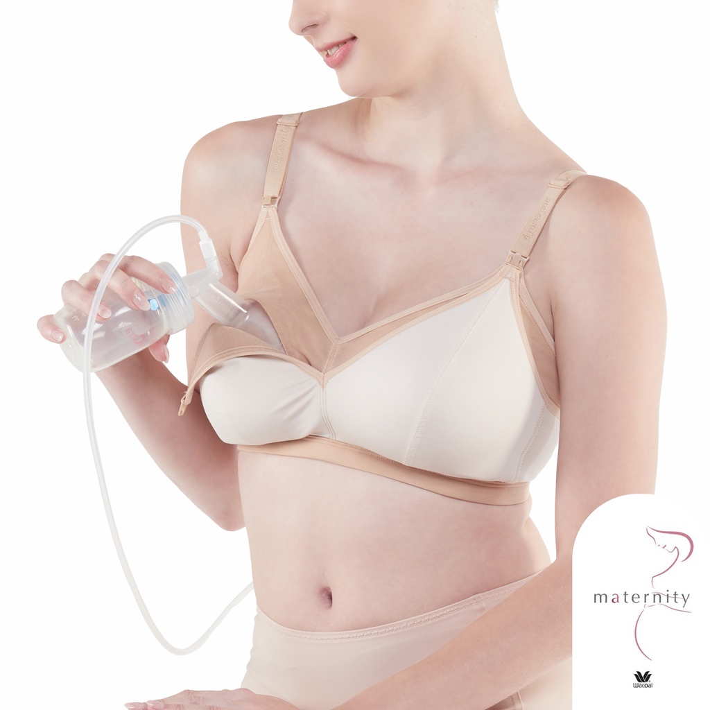 Wacoal Maternity Bra บราหลังคลอด เปิดให้นมบุตร รุ่น WM1088 สีน้ำตาล (OC)