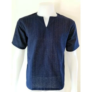 เสื้อผ้าฝ้าย ผ้าพื้นเมือง (TC สายรุ้ง) คอเจาะ แขนสั้น
