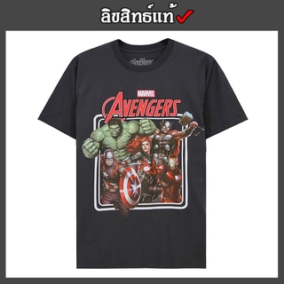 ✅ ลิขสิทธิ์แท้ ✅ เสื้อยืด เสื้อมาเวล เสื้อสีเทาเข้ม ลาย Avengers เสื้อยืดลายการ์ตูน เสื้อฮีโร่ มาเวล Marvel รุ่น 621