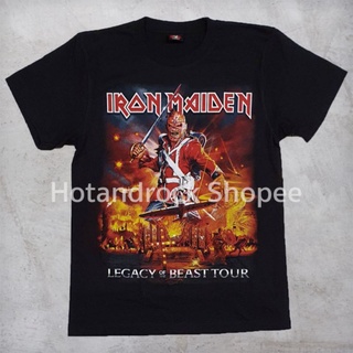 เสื้อยืดผ้าฝ้ายพรีเมี่ยม เสื้อยืดวงสีดำ Iron Maiden TDM 11834 Hotandrock