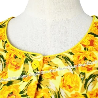 KLACES - ชุดนอนเสื้อกางเกง BA1104 แขนสั้น แต่งกุ้นแลป จัมโบ้ ไซส์ 50 นิ้ว ยี่ห้อใบบุญ ผ้าคัตตอน ชุดนอนคนอ้วน เซ็ทชุดนอน