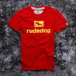 rudedog เสื้อคอกลม  ชาย  รุ่น box15สีแดง