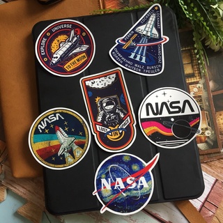 สติกเกอร์ NASA เคลือบกันน้ำ ลายแนวๆ ไดคัท ติดกระเป๋าเดินทาง โน้ตบุ๊ค เคสโทรศัพท์ กระบอกน้ำ Waterproof Decal Sticker