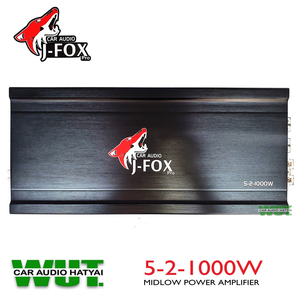 J FOX เพาเวอร์แอมป์ ขับเสียงกลางแหลม พาวเวอร์แอมป์ มิดโล (MIDLOW) รถแห่ กำลังขับ 1000วัตต์ 2CH J FOX รุ่น 5-2-1000W