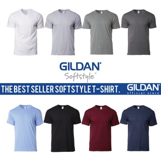 Gildan เสื้อยืดคอกลม ผ้าฝ้าย แบบนิ่ม สีพื้น สําหรับผู้ใหญ่ ทุกเพศ 63000 กลุ่ม A