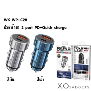 WK WP-C28 หัวชาร์จรถ 2 USB 18W PD+ QC 3.0 DUAL USB CAR CHARGER