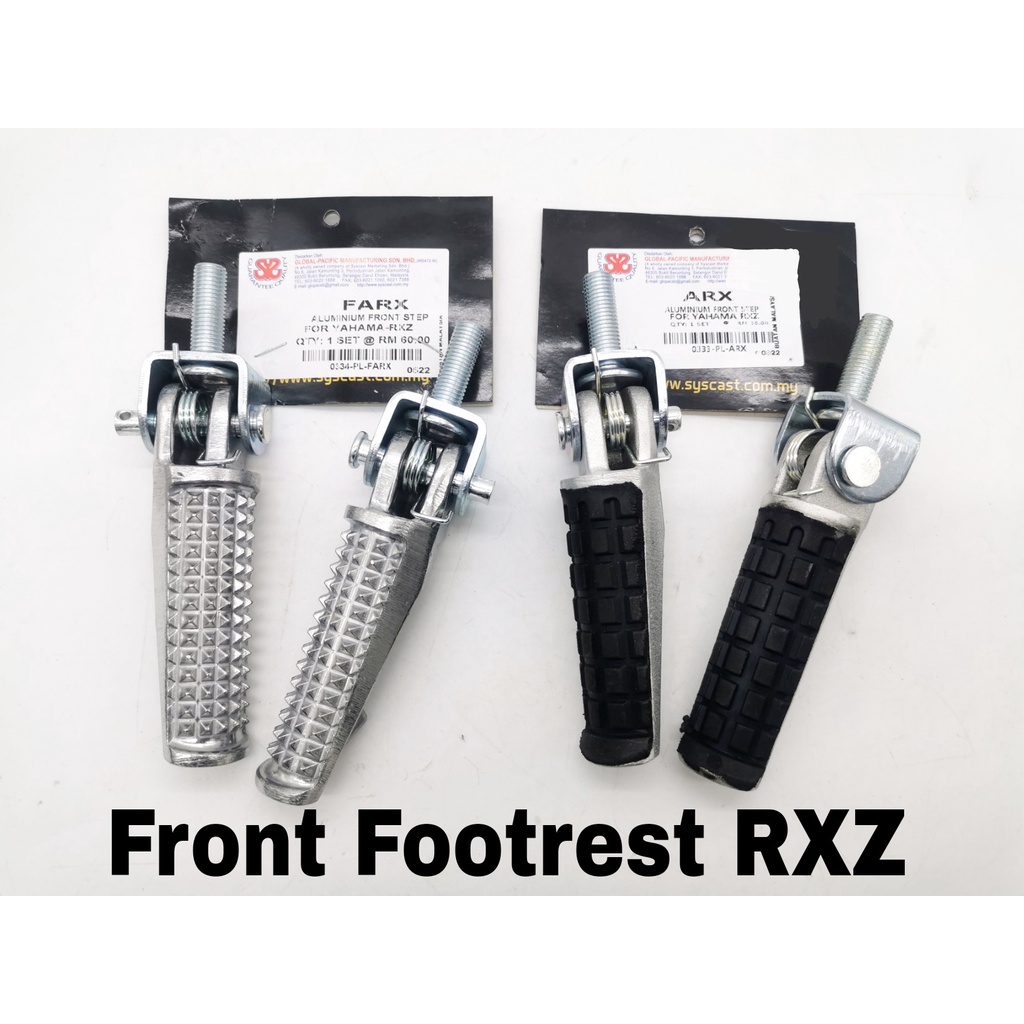 ขั้นตอนพักเท้าด้านหน้า Yamaha RXZ ยาง/โลหะผสมอลูมิเนียม Tapak Kaki มอเตอร์อุปกรณ์เสริมมอเตอร์การปรับเปลี่ยน ARX FARX