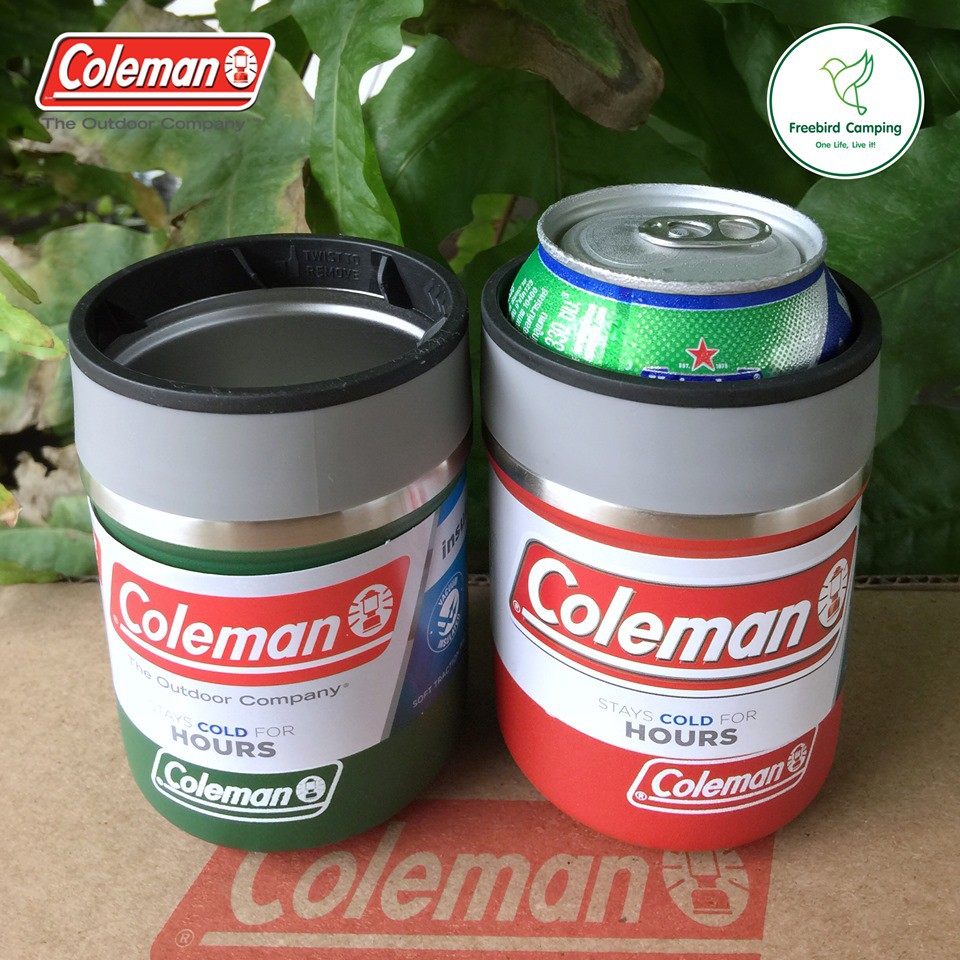 CAM_อุปกรณ์แคมป์ปิ้ง ปลอกเก็บความเย็น กระป๋อง ขวด Coleman สเตนเลส 2ชั้น สุญญากาศ โคลแมน แคมปิ้ง  เครื หม้อสนาม  Camping