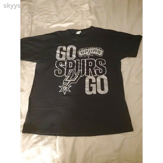 ❒NBA Go Spurs Silver And Black Mens Large T-shirt 42RM