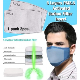 5 Layers PM 2.5 Carbon Filter แผ่นฟิวเตอร์กรองฝุ่น กันโรค