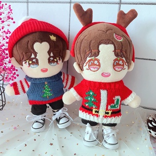 ✿Birthday gift✿ 20cm doll clothes Christmas tree sweater fawn sweater accessories Christmas tree clothes pants hat Puppet Wear