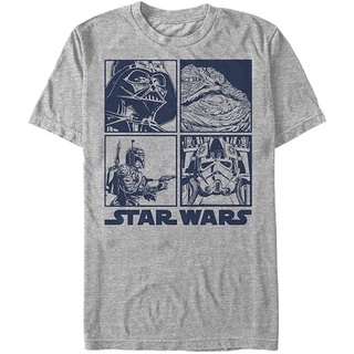 เสื้อยืดผ้าฝ้ายMatha เสื้อผู้ชาย 100%cotton เสื้อยืดผู้ชายแฟชั่น Star Wars Mens Baddies Graphic T-Shirt men เสื้อ ยืด ผ