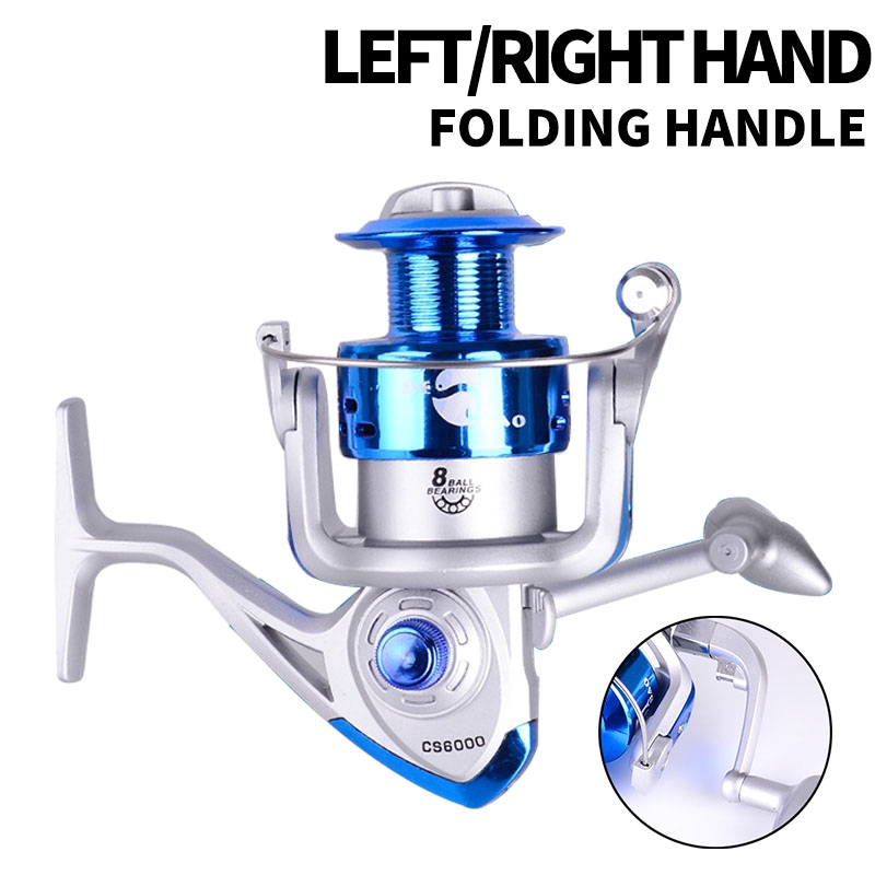 Spinning Fishing Reel 8BB 5.2：1 Ratio 15kg Max Drag Power High Capacity Line Spool for Salt