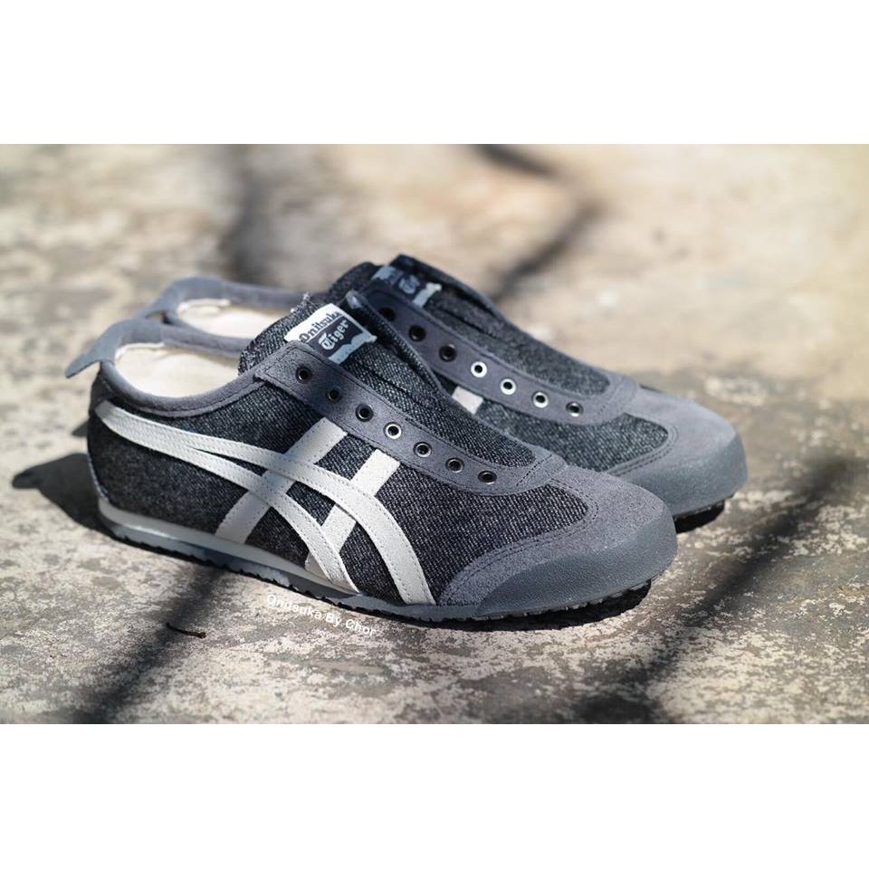 onitsuka tiger grey slip on