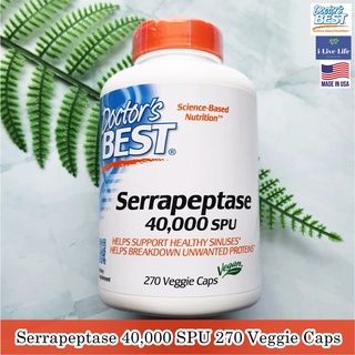 ผลิตภัณฑ์อาหารเสริม Serrapeptase 40,000 SPU 270 Veggie Caps - Doctors Best