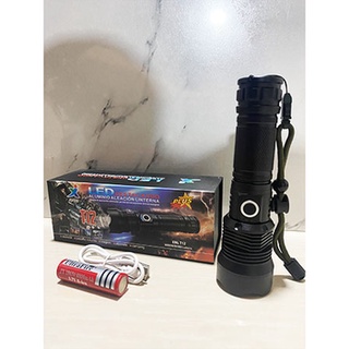 ไฟฉายแรงสูง ไฟฉายซูม  หลอด XML T12 P50  ความสว่าง 69000w ชาร์จไฟ  5 โหมดการทำงาน  ไฟบอกสถานะของแบตเตอรี่  (พร้อมส่ง)