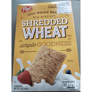 Post Shredded Wheat Original Cereal ซีเรี่ยล ข้าวสาลี อบกรอบ โพสท์ 425g