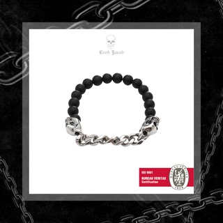 [Joy outlet] Lord Jacob กำไลข้อมือสแตนเลส สายหิน Black Agate แท้