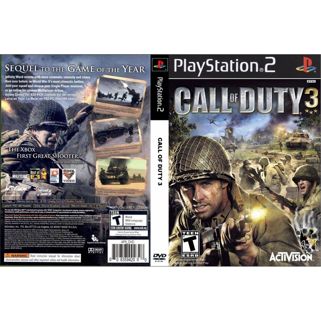 เกมส์ Call of Duty 3 (PS2) สำหรับเครื่องที่แปลงระบบแล้วเท่านั้น