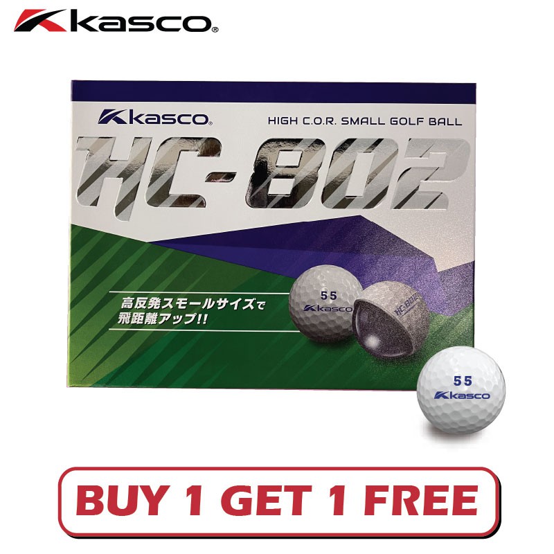 [ซื้อ 1 โหล แถม 1 โหลฟรี] KASCO ลูกกอล์ฟ HC-802 White ตีไกล Hicor Small Golf Ball BUY 1 GET 1 FREE (2dz)