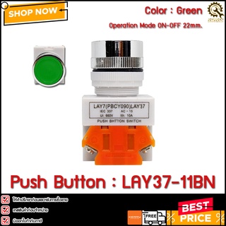 PUSH BUTTON LAY37-11BN,22mm,Green