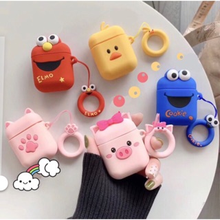 [พร้อมส่ง] เคสแอร์พอด airpods case หมู Piggie &amp; เป็ดเซลลี่ sally &amp; เอลโม่น้ำเงิน &amp; เอลโม่แดง elmo &amp; มือแมว