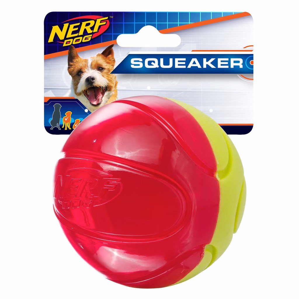 Nerf Dog TPR/Foam Squeak Ball ของเล่นสุนัข ลูกบอลโฟมผสมยาง บีบมีเสียง สุนัขพันธุ์เล็ก-กลาง ขนาด 2.5 นิ้ว