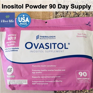 30 ซอง/Packet/Sachets Ovasitol Inositol Powder Supplement | Theralogix สำหรับผู้หญิงที่มีภาวะ PCOS หรือต้องการบำรุงไข่ให