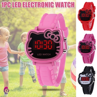 Childrens Cute Cartoon Digital Watch with Soft Silicone Strap Gift For Girls
