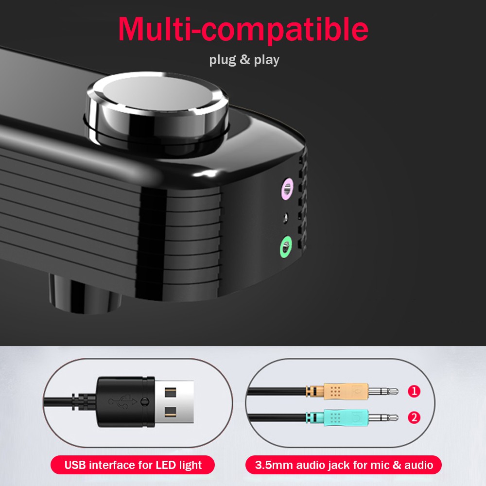 ลำโพงคอมพิวเตอร์ SADA V102 Wired Speaker Bar Computer with 3.5mm Audio