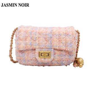 Jasmin Noir กระเป๋าถือ กระเป๋าสะพายไหล่ ผ้าขนสัตว์ ขนาดเล็ก น่ารัก แฟชั่นฤดูหนาว สําหรับสตรี 2021