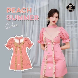 ❌ Sold out❌ งานป้าย BLT Brand : Mini dress Peach Summer