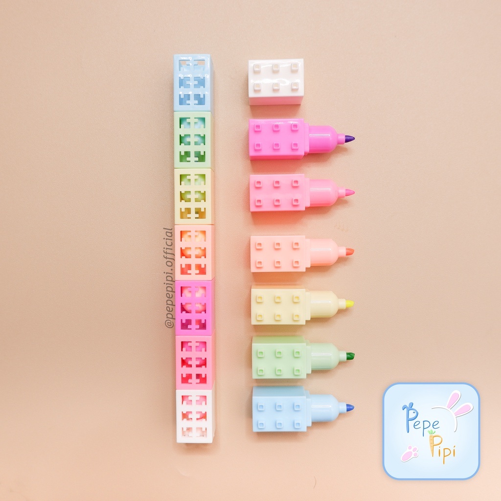 Lego 3D Stacked Highlighter Marker Textlighter Textliner Block
