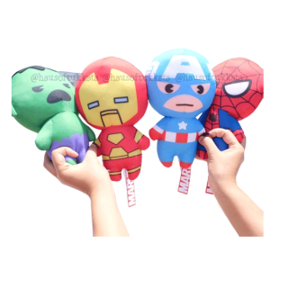 ตุ๊กตา Ironman ไอรอนแมน & Captain America กัปตันอเมริกา & Hulk ฮัค & Spiderman สไปเดอร์แมน ตัวแบน 10นิ้ว Marvel Avengers